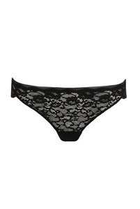Женские трусы итальянские бесшовные кружевные с низкой посадкой с цветочным паттерном от Мари Жо  с хлопком в черном оттенке. Жіночі труси італійські безшовні мереживні з низькою посадкою з квітковим патерном від Марі Жо з бавовною в чорному відтінку.