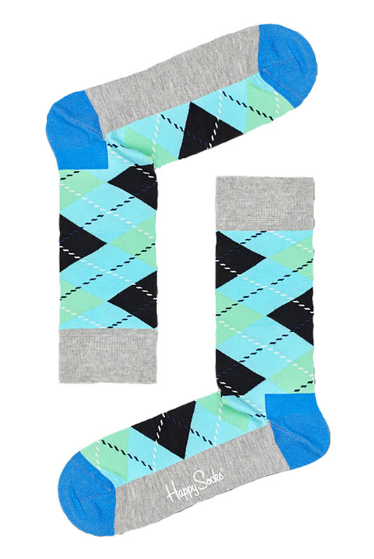 Женские и Мужские носки их хлопка от Хэппи Сокс парные высокие с геометричным принтом голубые. Жіночі та чоловічі шкарпетки їх бавовни від хеппі Сокс парні високі з геометричним принтом блакитні.