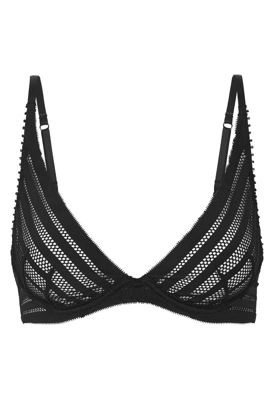 Мягкий бюстгальтер на кости черный крупным планом ME. By Bendon