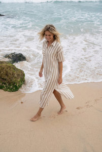 251204-15 Платье-рубашка Strapped Cotton